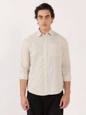 Men's Relaxed Linen Shirt - cream