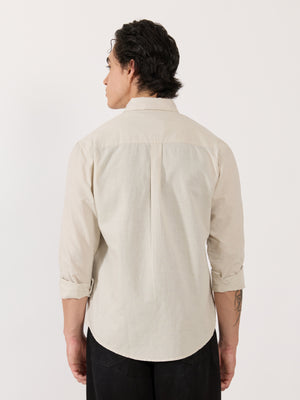 Men's Relaxed Linen Shirt - cream