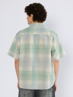 Orvar - Half Sleeve Checks Shirt - Light Green - Espanshe