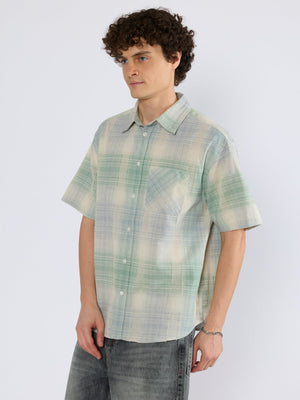 Orvar - Half Sleeve Checks Shirt - Light Green - Espanshe