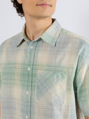 Orvar - Half Sleeve Checks Shirt - Light Green - Espanshe