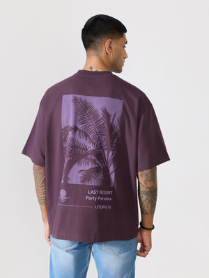 Men's printed t-shirt in dark purple