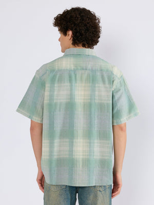 Orvar - Half Sleeve Checks Shirt - Sage Green - Espanshe
