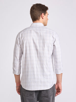 Men's Checkered Shirt in White