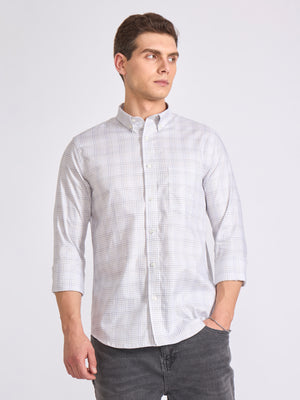 Men's Checkered Shirt in White