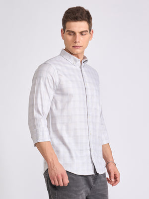 Men's Checkered Shirt in White