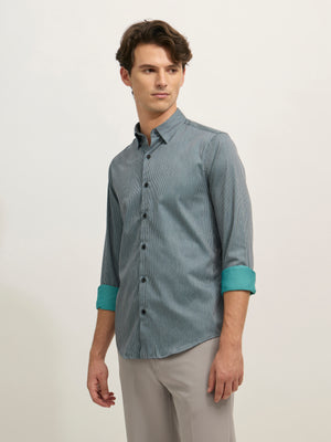 men's Striped Shirt - Gray