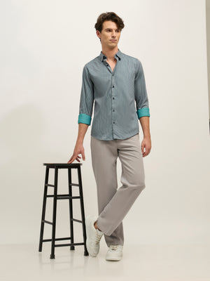 men's Striped Shirt - Gray