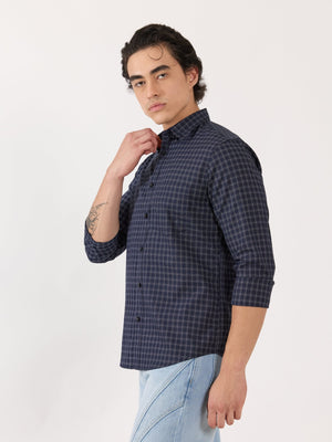 Kola - Turkish Fit Casual Checks Shirt - Blue - Espanshe