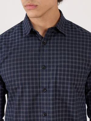 Men's Turkish Fit Casual Checks Shirt - blue