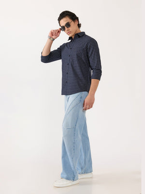 Kola - Turkish Fit Casual Checks Shirt - Blue - Espanshe