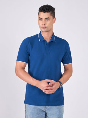 Orwell - Polo T-Shirt with Contrast Tipping - Classic Navy - Espanshe