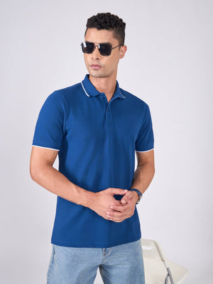 Orwell - Polo T-Shirt with Contrast Tipping - Classic Navy - Espanshe
