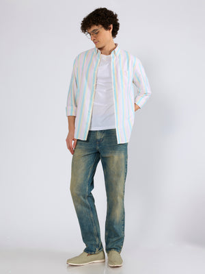 Men's Striped Shirt in light blue