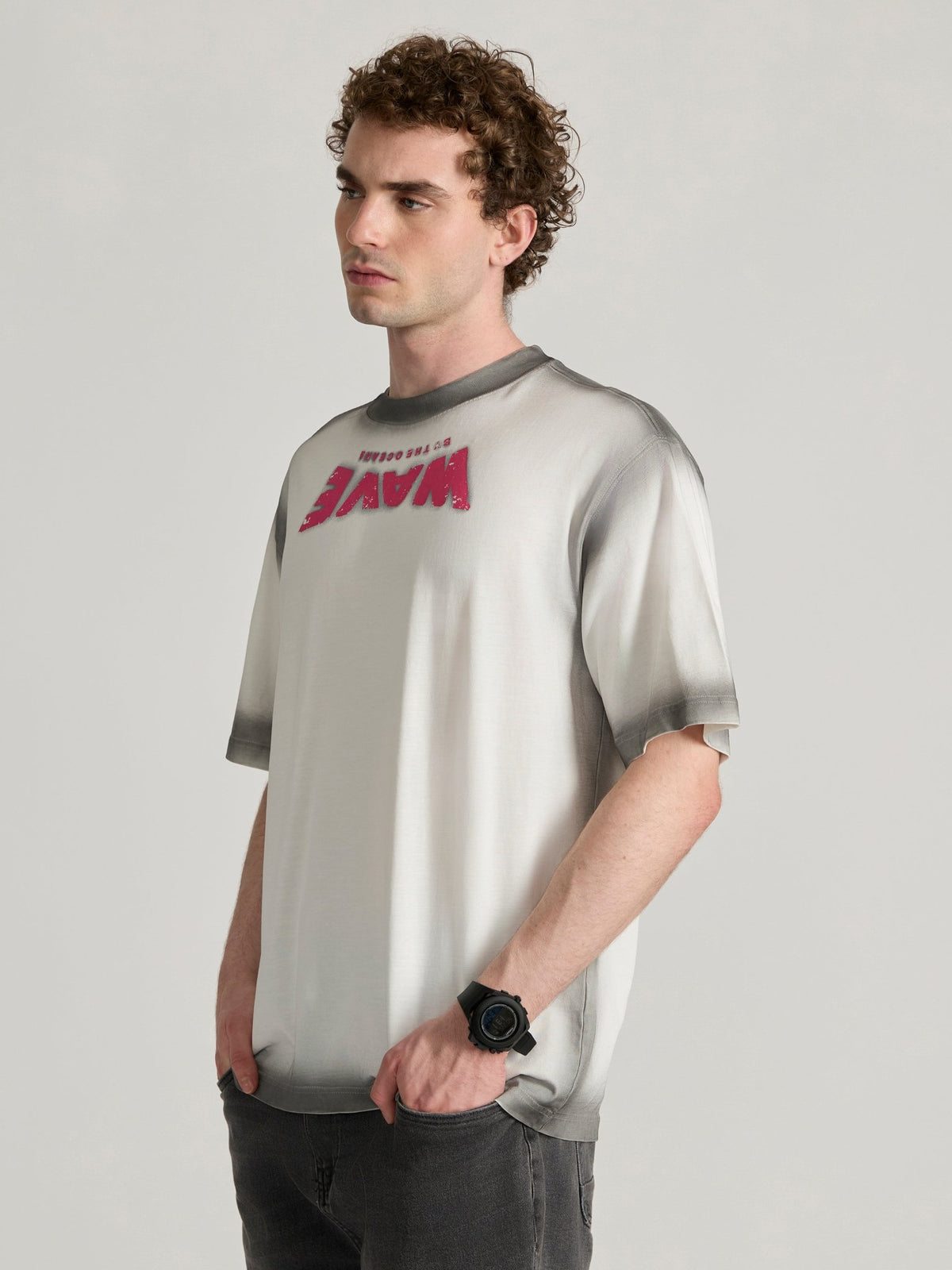 Lona - Wave Printed Baggy T-Shirt - White - Espanshe