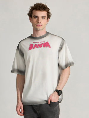 Lona - Wave Printed Baggy T-Shirt - White - Espanshe