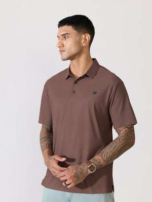 Balance - Regular Fit Polo T-Shirt - Coffee - Espanshe