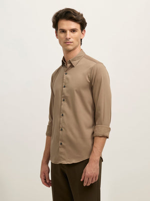 Ivar - Turkish Fit Striped Shirt - Brown - Espanshe