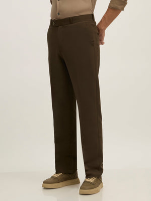 Lars - Straight Fit Formal Pant - Century Olive Green - Espanshe