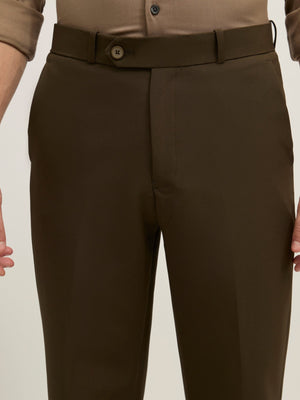 Lars - Straight Fit Formal Pant - Century Olive Green - Espanshe