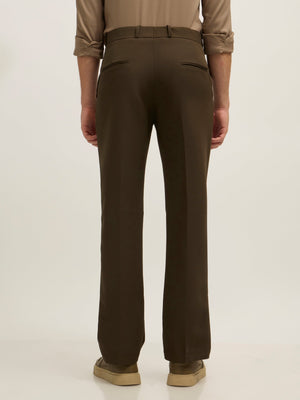 Lars - Straight Fit Formal Pant - Century Olive Green - Espanshe