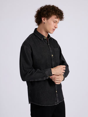 Mens Whitaker - Denim Shirt in Black color