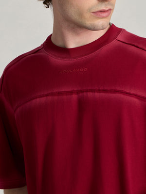 Men's printed baggy T-Shirt in ruby red