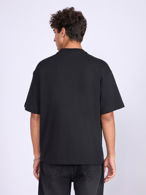 Printed Loose Fit T-Shirt- black