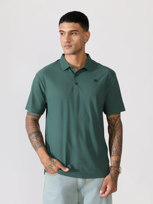 Balance - Regular Fit Polo T-Shirt - Dark Green - Espanshe