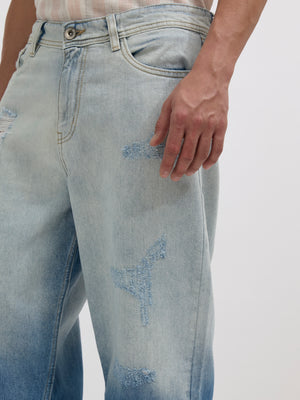 men's relaxed fit jeans with blue shade