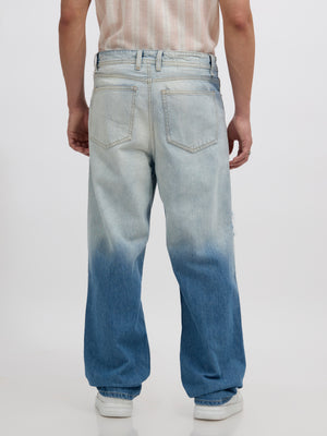 men's relaxed fit jeans with blue shade