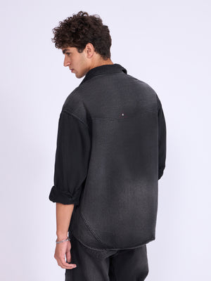 Men's Denim Shirt in Black shade