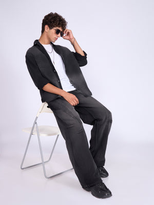 Men's Denim Shirt in Black shade