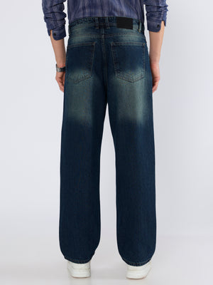 Men's Relaxed Fit Jeans in Dark Blue Shade