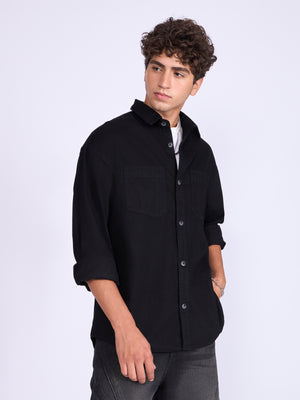 Men's Denim Shirt in Jet Black