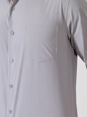 Valerius - Trim Fit Poplin Shirt - Grey - Espanshe