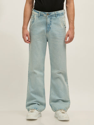 men's Fernando Flared Fit Jeans in Blue Shade.