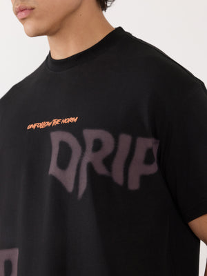 Men's Printed Loose Fit T-Shirt in black