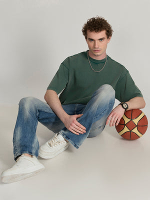 Men's Baggy T-Shirt in Faded green