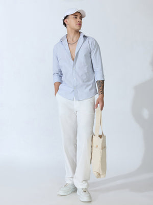 Sara - 100% Cotton Gingham Shirt - Light Grey - Espanshe