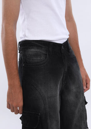 Xylare - Relaxed Cargo Jeans - Black Shade - Espanshe