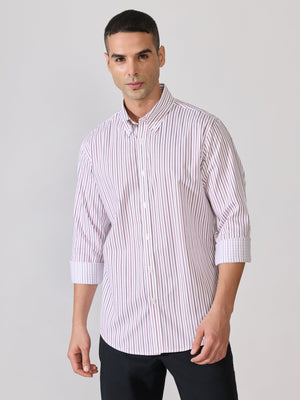 Erzela - Smart Fit Striped Shirt - Brown - Espanshe
