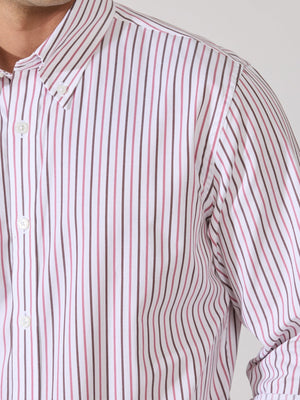 Erzela - Smart Fit Striped Shirt - Brown - Espanshe