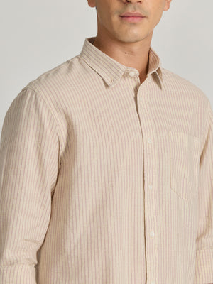 men wearing Light pink Striped Shirt
