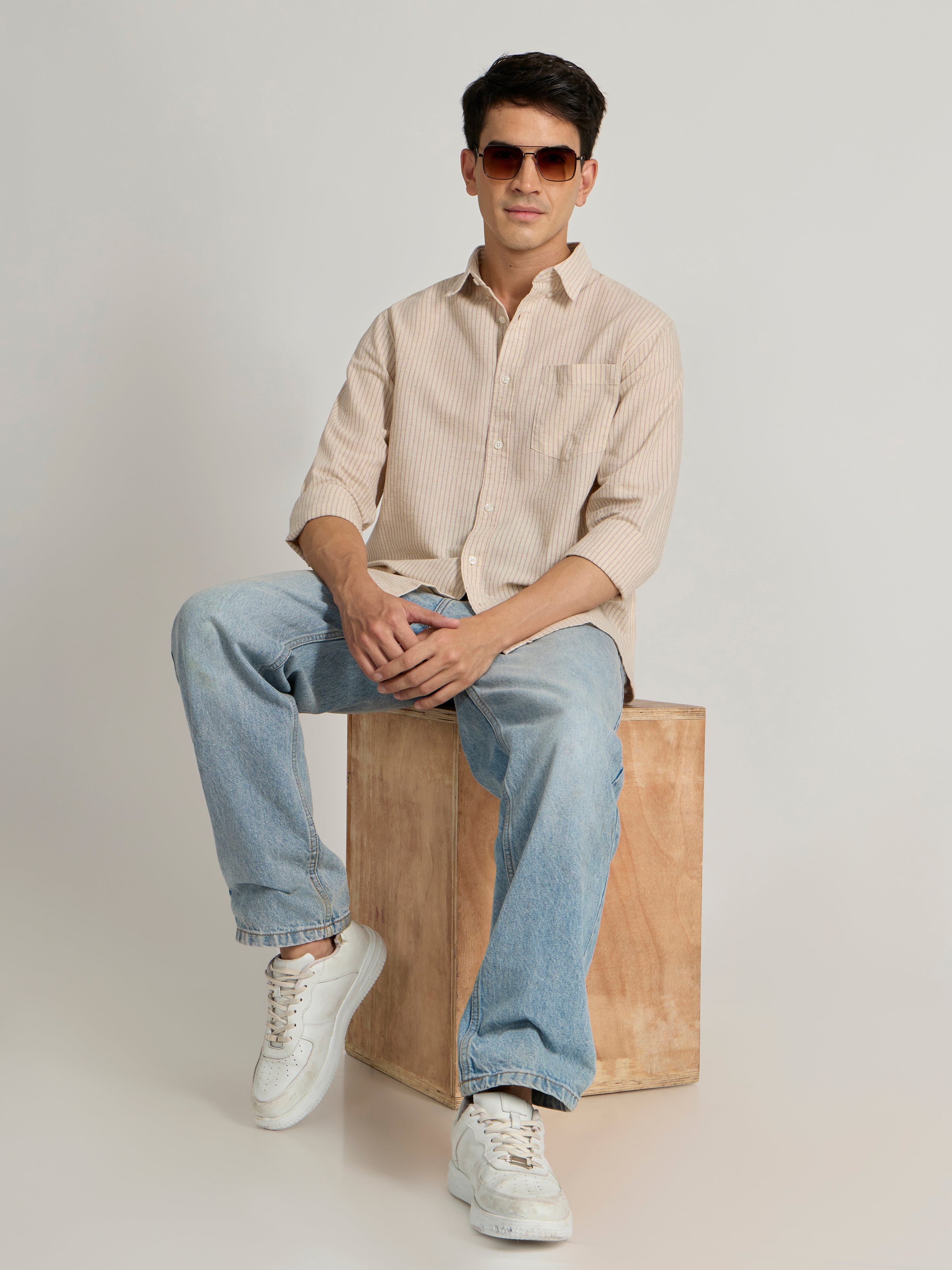 Graham - Striped Shirt - Light Pink