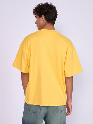 Everston - You're So Golden Printed Baggy T-Shirt - Yellow - Espanshe