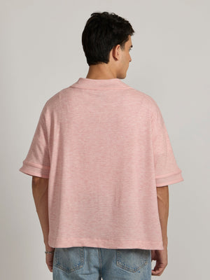 Jovanti - Loose Fit Baseball Shirt - Pink - Espanshe