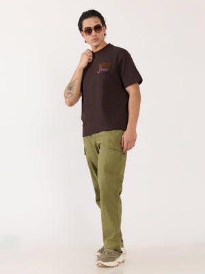 Sheldon - Wild Soul Graphic Dark Brown Loose Fit T-Shirt - Espanshe
