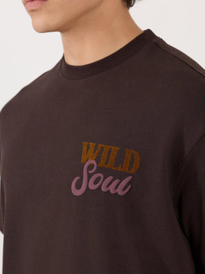 Sheldon - Wild Soul Graphic Dark Brown Loose Fit T-Shirt - Espanshe