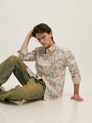 Westley - Regular Floral Printed Shirt - Blue Green - Espanshe
